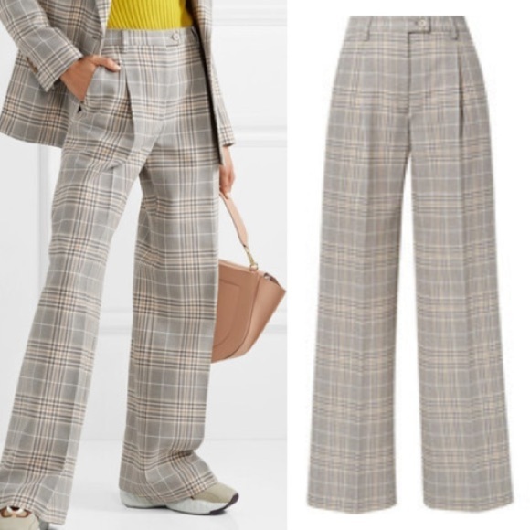 Acne Studios Pina Checked Wide Leg Pants US 4 - Picture 1 of 15